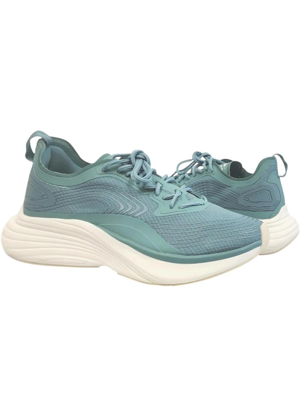 APL Streamline Seaside White Pristine Running Shoes Mens 9.5 Teal Blue Sneakers